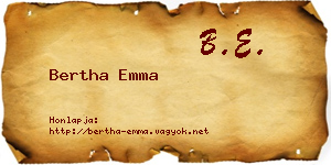Bertha Emma névjegykártya